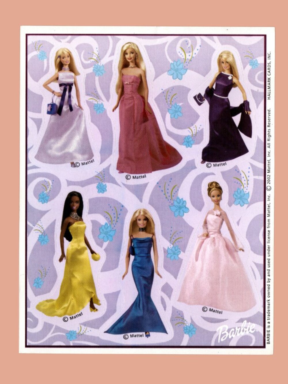 Hallmark x Barbie Vintage Y2K 2002 Sticker Sheet